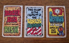 Vintage Stickers Set Of 3 Kids Bedroom Door Warning Trading
