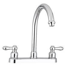 DF-PK340L-CP RV Non-Metallic J-Spout Kitchen Sink Faucet  Chrome