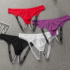 Mens Jock Strap Mesh Breathable Underwear Backless Pouch Jockstrap Briefs Thong