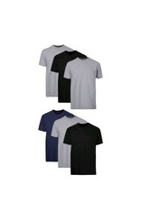Hanes Men's Tagless Cool Comfort Crewneck Tee 6 Pack Gray Black Navy Small 34-36