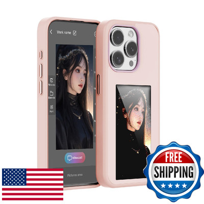 KSOPUERT 4-Color E-Ink Smart Phone Case for iPhone 13/14/15/16 Pro Max NFC