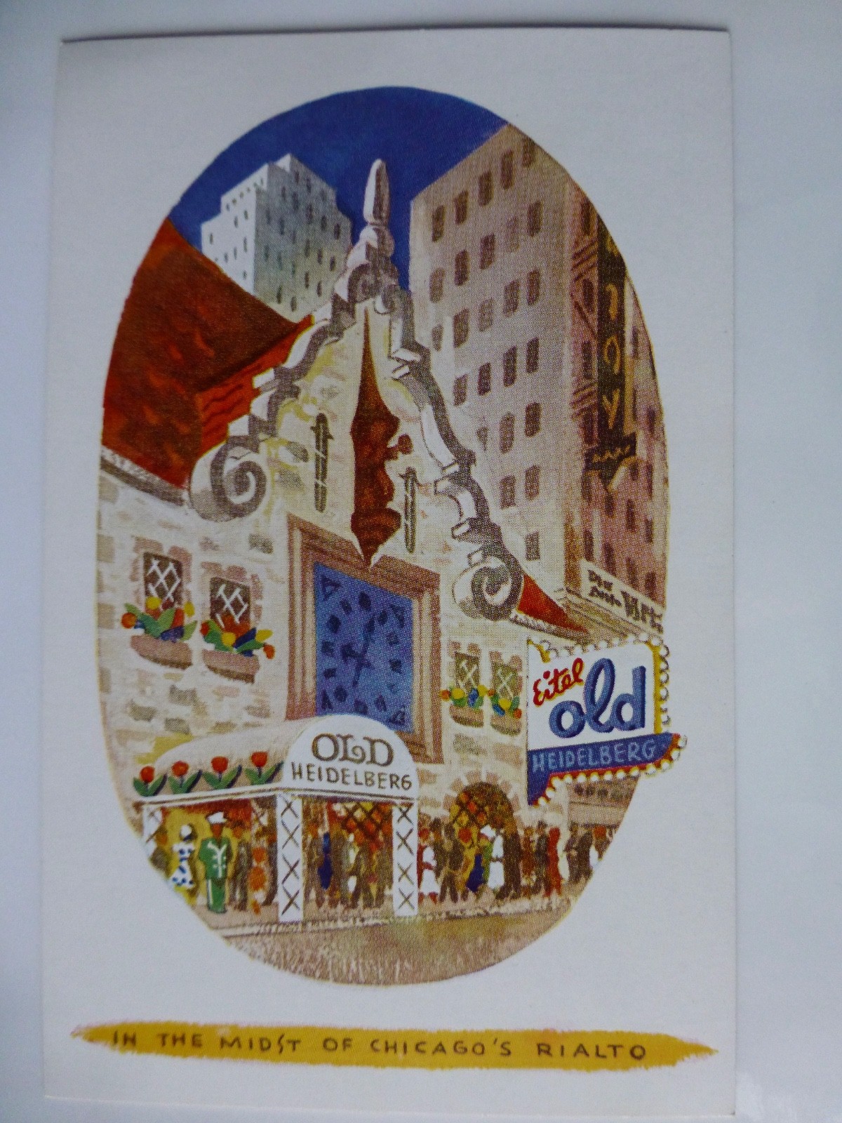 Vintage Postcard - Eitel Old Heidelberg Chicago Restaurant