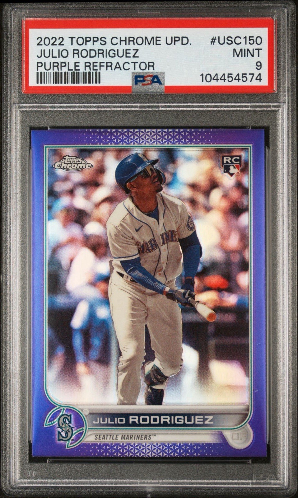 2022 Topps Chrome Update Purple Refractor #USC150 Julio Rodriguez RC PSA 9 MINT