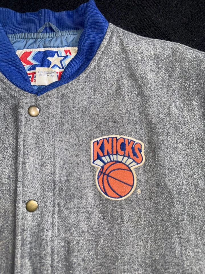 New York Knicks Vintage Starter Jacket Retro Nba Rare NYK Brunson Melo Ewing L - Image 3 of 4