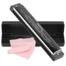 Harmonica Professional Harp Armonica Key of C 24 Hole Polyphony black