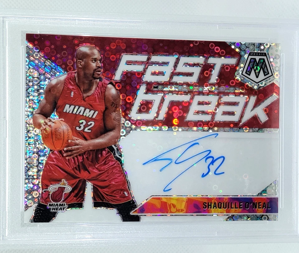 PSA 9 Shaquille O'Neal Auto ON CARD 2019-20 Mosaic Fast Break Autograph SHAQ - Image 2 of 4