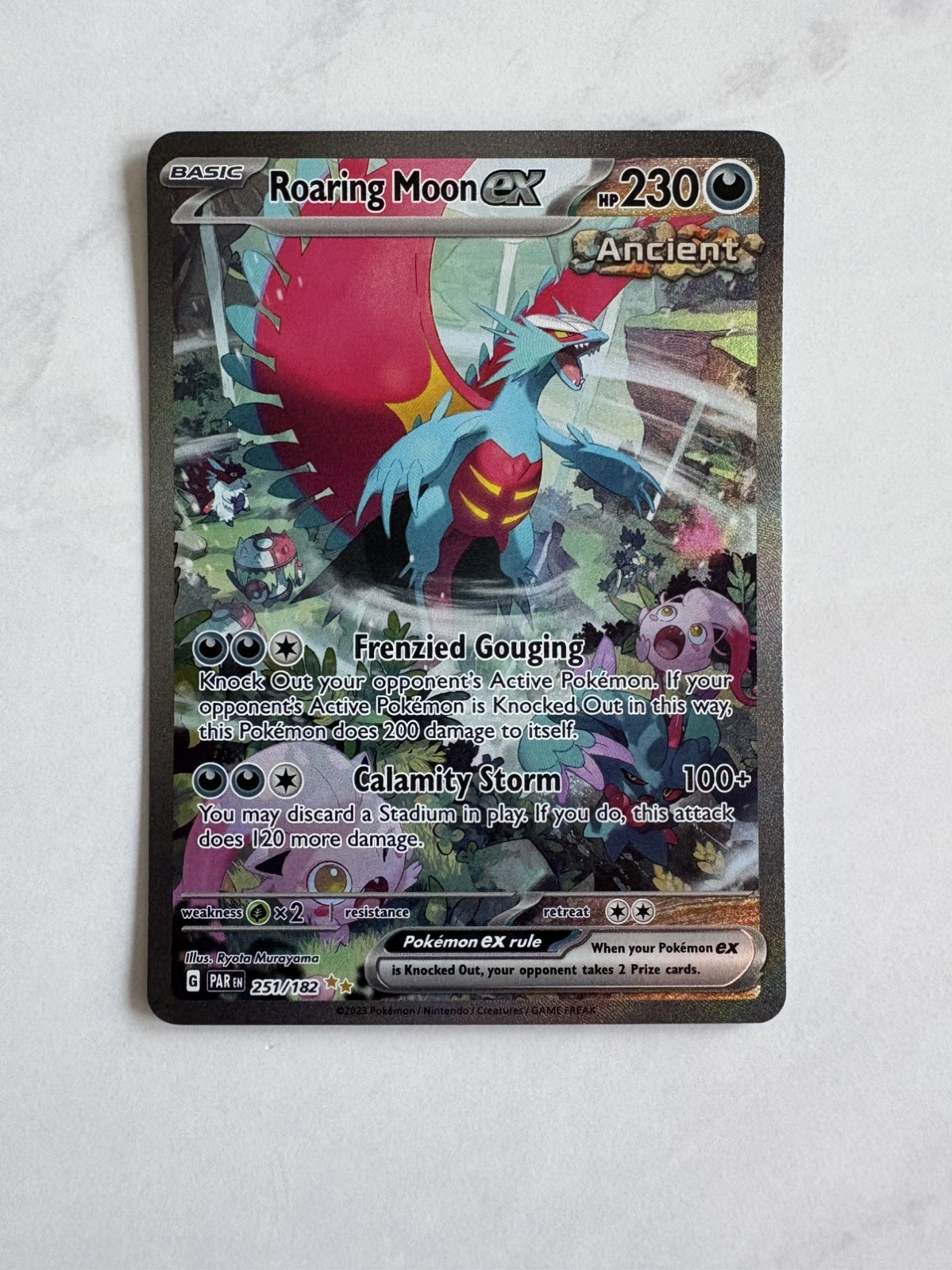 Pokemon - Roaring Moon ex 251/182 Special Illustration Rare - Paradox Rift - NM