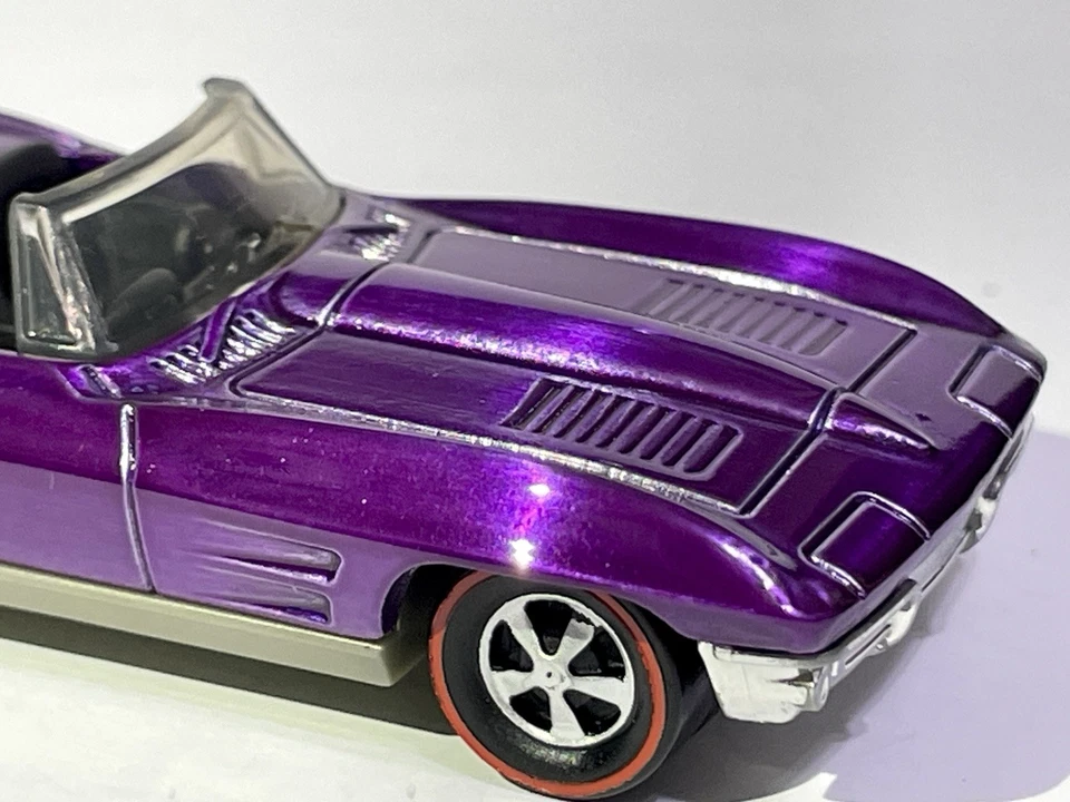 定制火柴盒 1963 雪佛兰 CORVETTE SPECTRAFLAME 紫色红线轮 — 第 2/4 张图片