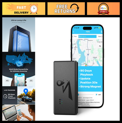 4G LTE GPS Tracker for Vehicles & Cars 90-Day Battery Life, Real-Time Tracking &