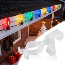 50Pcs Adjustable Christmas Light Clips, Weatherproof 4-in-1 Gutter Clips for ...