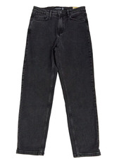 Strandivarius Women's Jeans Size 12 Black Denim 5 Pocket 1465 Mom Slim Fit New
