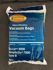 *Neuf* Sacs à vide EnviroCare Type B Riccar 8000 Simplicity 7000 - 6 sacs