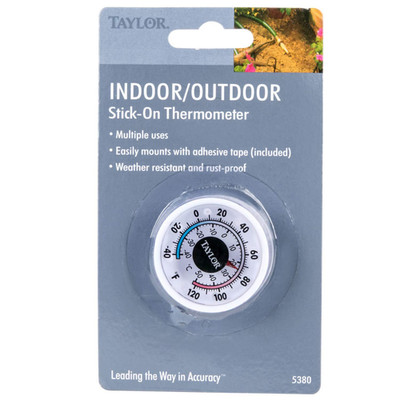 5380N 1 3/4'' Mini Stick on Indoor Outdoor Dial Thermometer