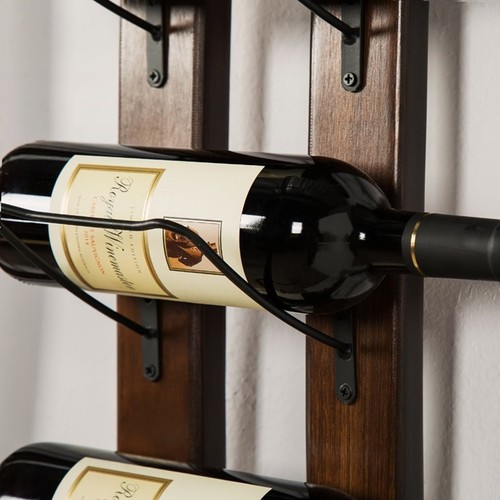 Wall Mounted Wine Rack | Rustic Barrel Stave Hanging Wooden Wall-Mounted Wine - Picture 3 of 8