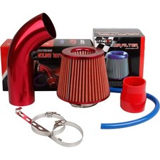 Kaltlufteinlass Kit 76mm Luftfilter Aluminium Ansaugrohr Sportluftfilter Rohre