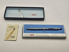 Vintage Cross Century 3502 Ballpoint Pen Chrome New Made In USA W/ Bear Logo