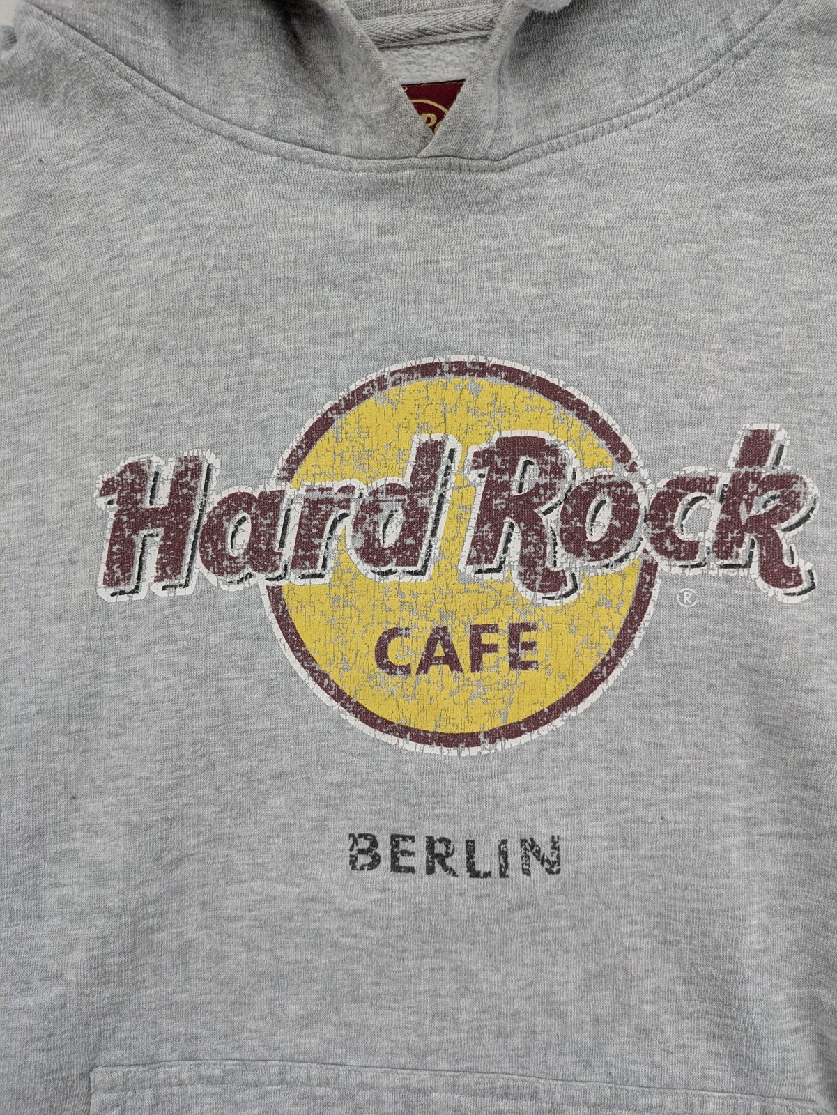 Hard Rock Cafe Berlin Herren Hoodie Vintage Gr L Grau Logo Pullover image 3