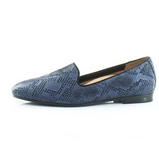 Vionic Women's Willa II Shoe Leather Slip On Loafer Blue Snake Orthotic Size 10