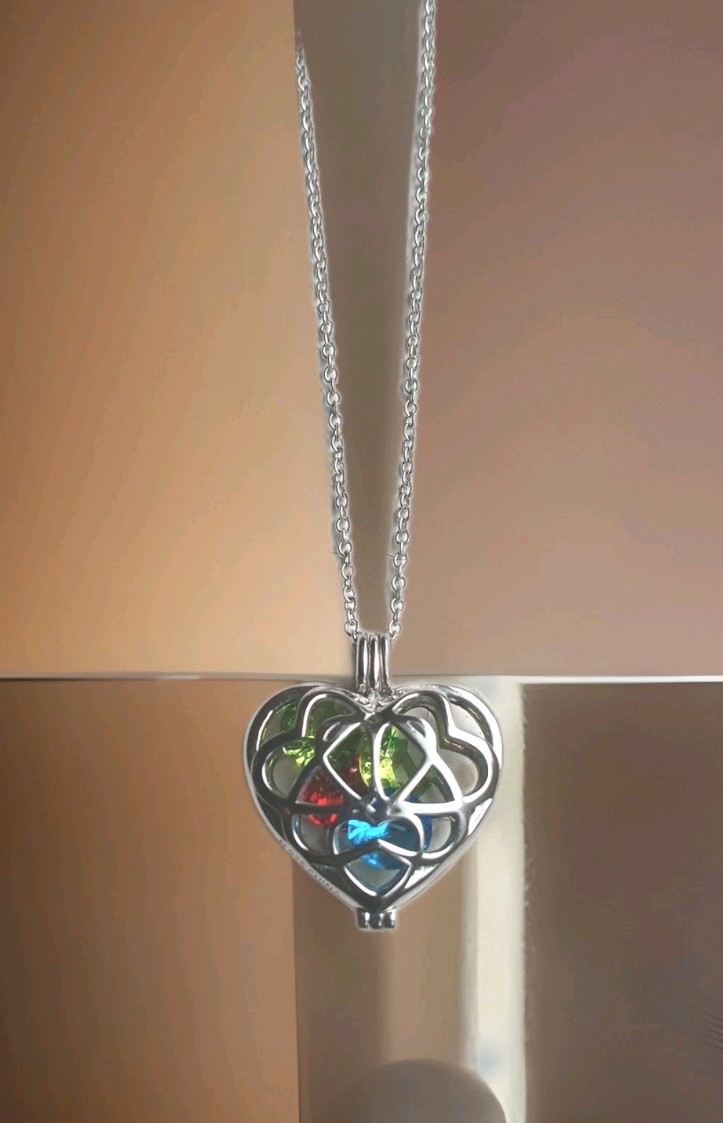 Personalized Interlocking Hearts with Birthstone … - image 1