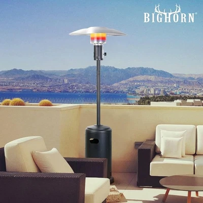 BIG HORN OUTDOORS Outdoor Terrassenheizer 8,8KW Propangas Außenheizer Standräder BIG HORN