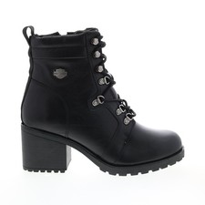 Botas de motocicleta Harley-Davidson Marinda 5" de encaje D84760 para mujer de cuero negro