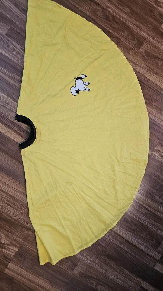 Saia Poodle Vintage Anos 80 Does The 50 Amarela Feita à Mão Pequena - Imagem 3 de 4