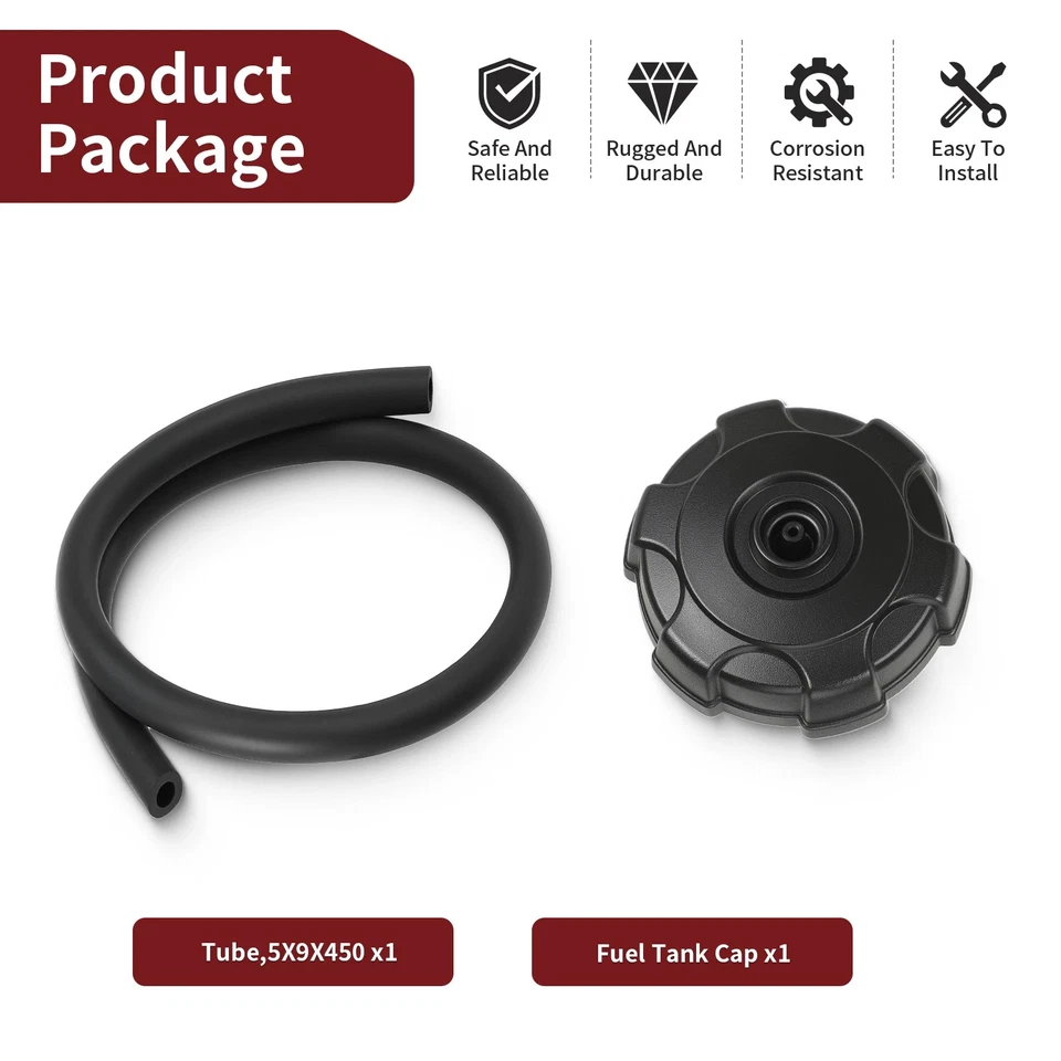 Fuel Tank Cap w/ Tube 51048-1133 For Kawasaki Prairie 360 Bayou 220 250 300 400 - Image 3 of 4