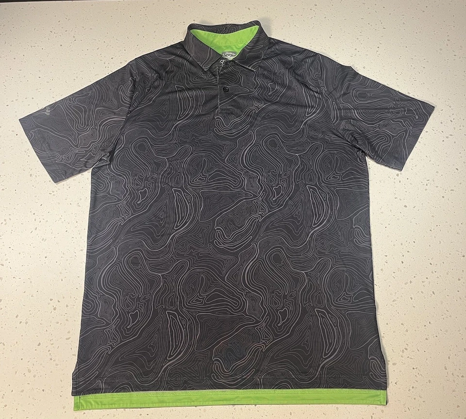 Polo de golf Callaway Opti-Dri manga corta - mediano para hombre - negro multicolor Foto 2 de 4