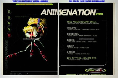 AnimeNation Anime Nation Burn Up W 1999 Trade Print Magazine Ad Poster ADVERT