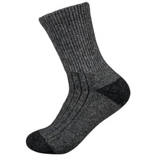 Winter Wool Socks Thick Dark Grey with Black. Unisex. Made in Mongolia. M Size