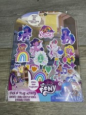 MY LITTLE PONY Stick N Play 30 REUSABLE PUFFY STICKERS ACTIVITY Play Scene NEW
