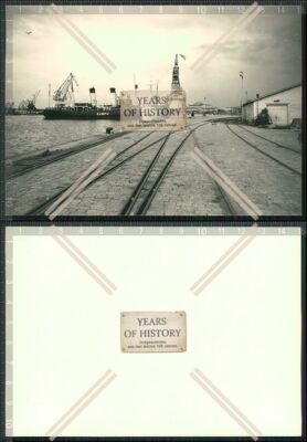 Foto  Hafen Große Kräne Boot Schiff Sampo Werft um 1950 Finnland Mecklenburg 