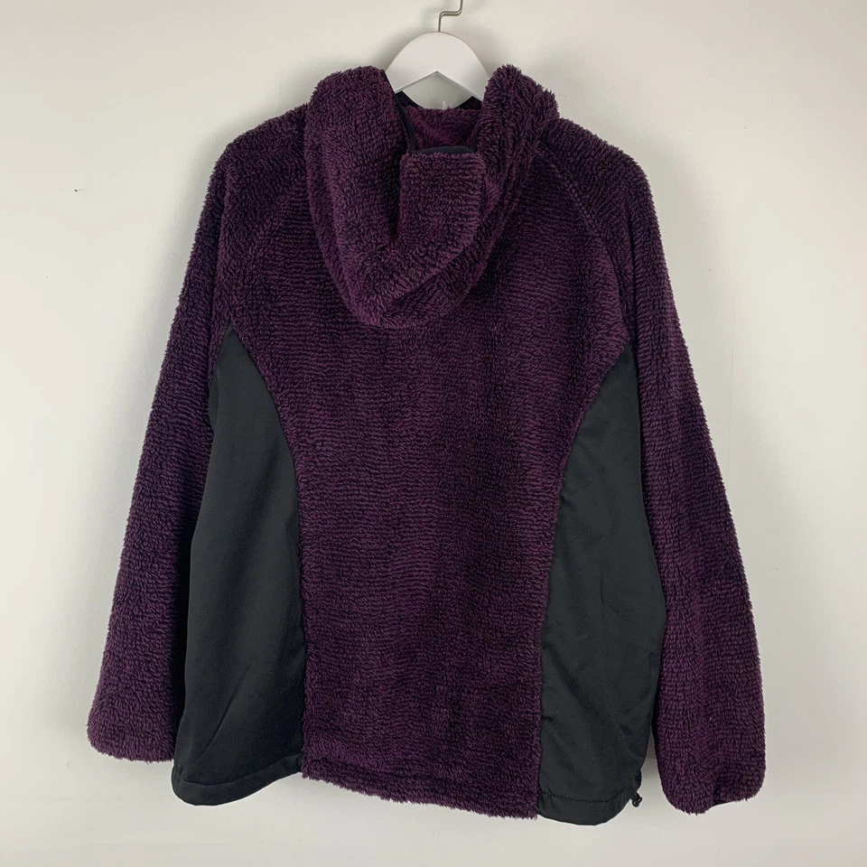 Ideology 1X Fleece Jacket Full Zip Pockets Hooded Purple Woman Plus Size - Image 2 of 3