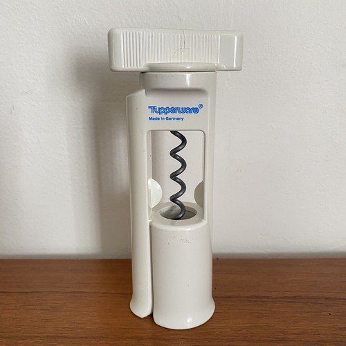 Vintage TUPPERWARE White PLASTIC Corkscrew WINE Bottle OPENER ~ Made in GERMANY - Bild 12 von 14