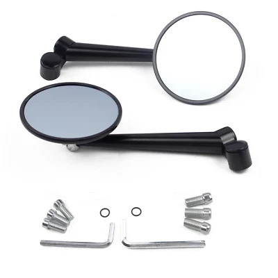 Rétroviseur moto CNC Alu 8mm 10mm café racer custom roadster scrambler guidon NN - Photo 1/4