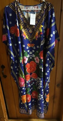 NWT Miss Lavish London 6-12 MuuMuu Kaftan Multicolor Floral /Bird Design- Pics!