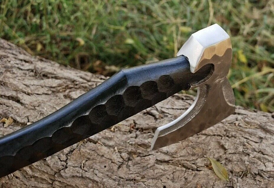 HACHA DE ACERO DE ALTO CARBONO HECHA A MANO TOMAHAWK INTEGRAL Hacha PATRÓN MARTILLO Foto 2 de 4