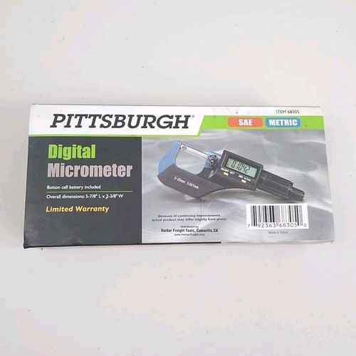 Pittsburgh Digital SAE/METRIC Micrometer w/Case (+/- 0.0001 in.) #63647 NEW - 第 1/3 張圖片