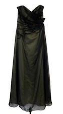 Impression Bridal Size 16 Emerald Green Gown Black Chiffon Overlay Strapless