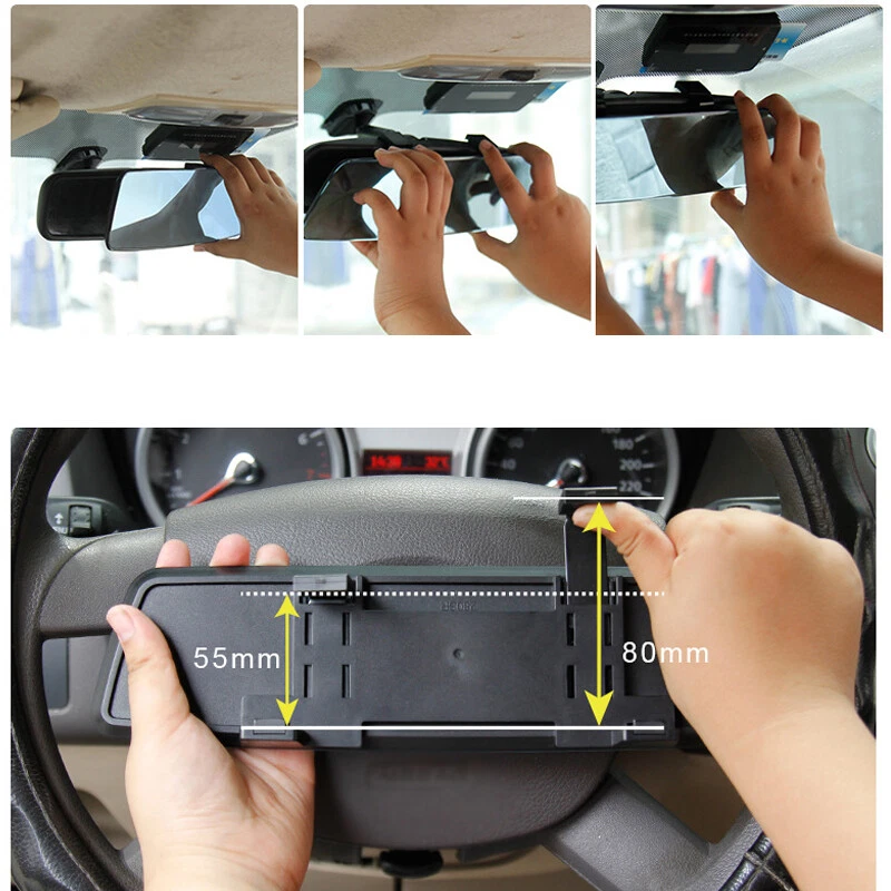 Espejo retrovisor plano interior antirreflejo 2.5D pantalla completa azul 280×72 mm 1 pieza Foto 4 de 4