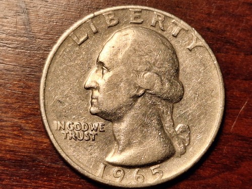 1965 DDO DDR No Mint Mark Filled Letters Multiple Errors Washington Quarter #1 - Picture 5 of 7