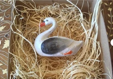 New 3D Dresden White Swan Christmas Ornament Decoration