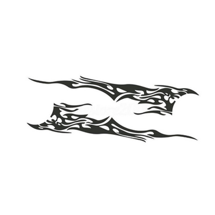 Flame Graphics Sticker Car Body Side Trim Vinyl Racing Stripes Decal Waterproof