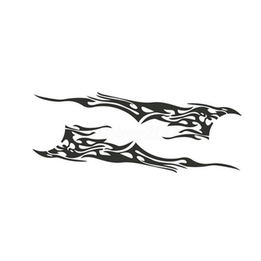 Flame Graphics Sticker Car Body Side Trim Vinyl Racing Stripes Decal Waterproof