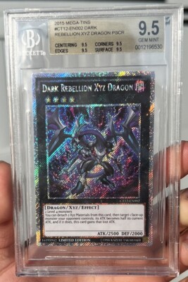 yugioh 2015 mega tin card list 2015 Yu-Gi-Oh Mega Tins Limited CT12-EN002 Dark Rebellion XYZ Dragon BGS  9.5 Gem