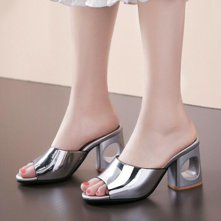 PANTOFOLA D’ORO Sandali donna punta aperta tacco a blocco mules slip on ciabatte scarpe casual estive