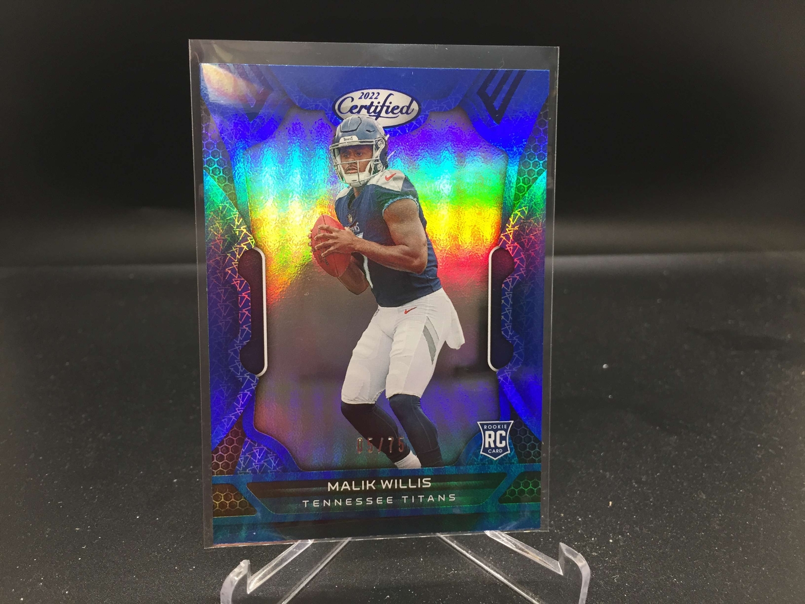 Malik Willis 2022 Certified Mirror Blue #103 /75 Titans Packers RC Rookie