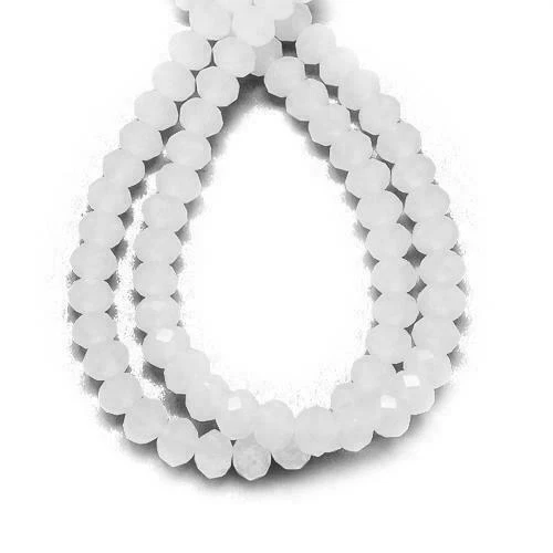 Rondelle White Faceted Jewellery Beads