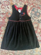 Made in USA!! Vintage black corderoy Oshkosh pinafore jumper dress girls size 5