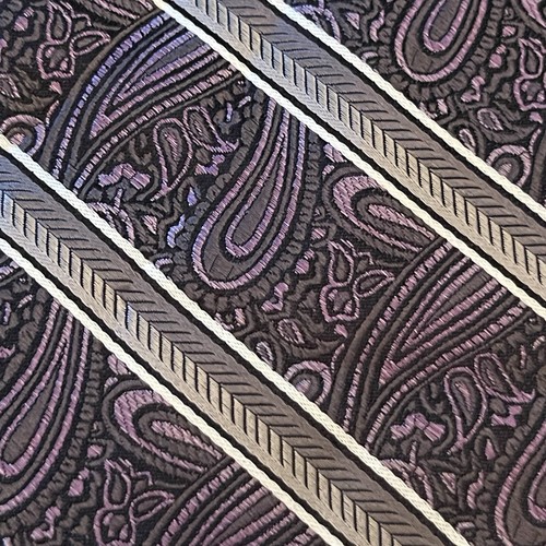 Platinum Designs Purple Gray 100% Silk Men’s Neck Tie Made In China - Picture 9 of 9